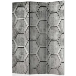 Wohnen Bedruckter Paravent mit Wabenmuster in Grau - Heavens