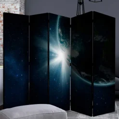 Wohnen Bedruckter Paravent mit Weltraum Erde Motiv - Novaki