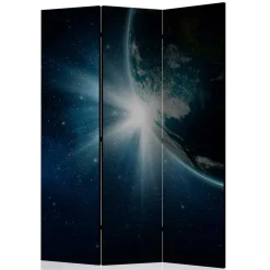 Wohnen Bedruckter Paravent mit Weltraum Erde Motiv - Novaki