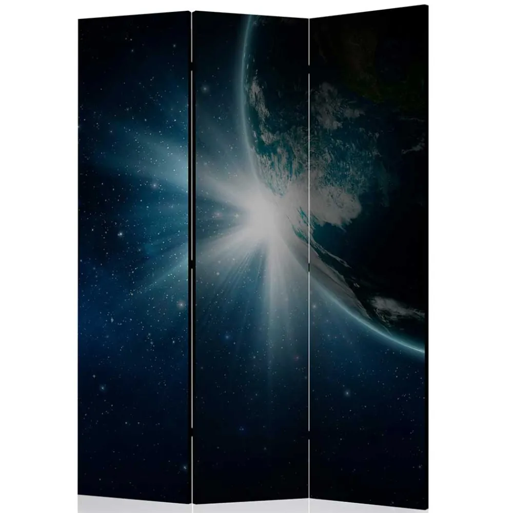 Wohnen Bedruckter Paravent mit Weltraum Erde Motiv - Novaki