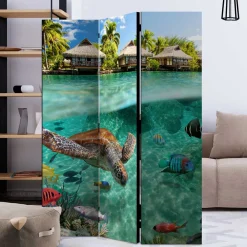 Wohnen Paravents|Kinder-Paravents*Bedruckter Paravent Urlaubsträume Meer & Bewohner - Luzillo