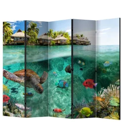 Wohnen Paravents|Kinder-Paravents*Bedruckter Paravent Urlaubsträume Meer & Bewohner - Luzillo