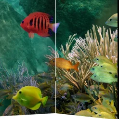 Wohnen Paravents|Kinder-Paravents*Bedruckter Paravent Urlaubsträume Meer & Bewohner - Luzillo