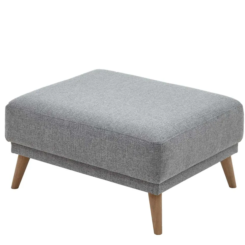 Wohnen Barhocker|Sessel & Hocker*Beistellhocker aus Strukturstoff Grau - Lyanez