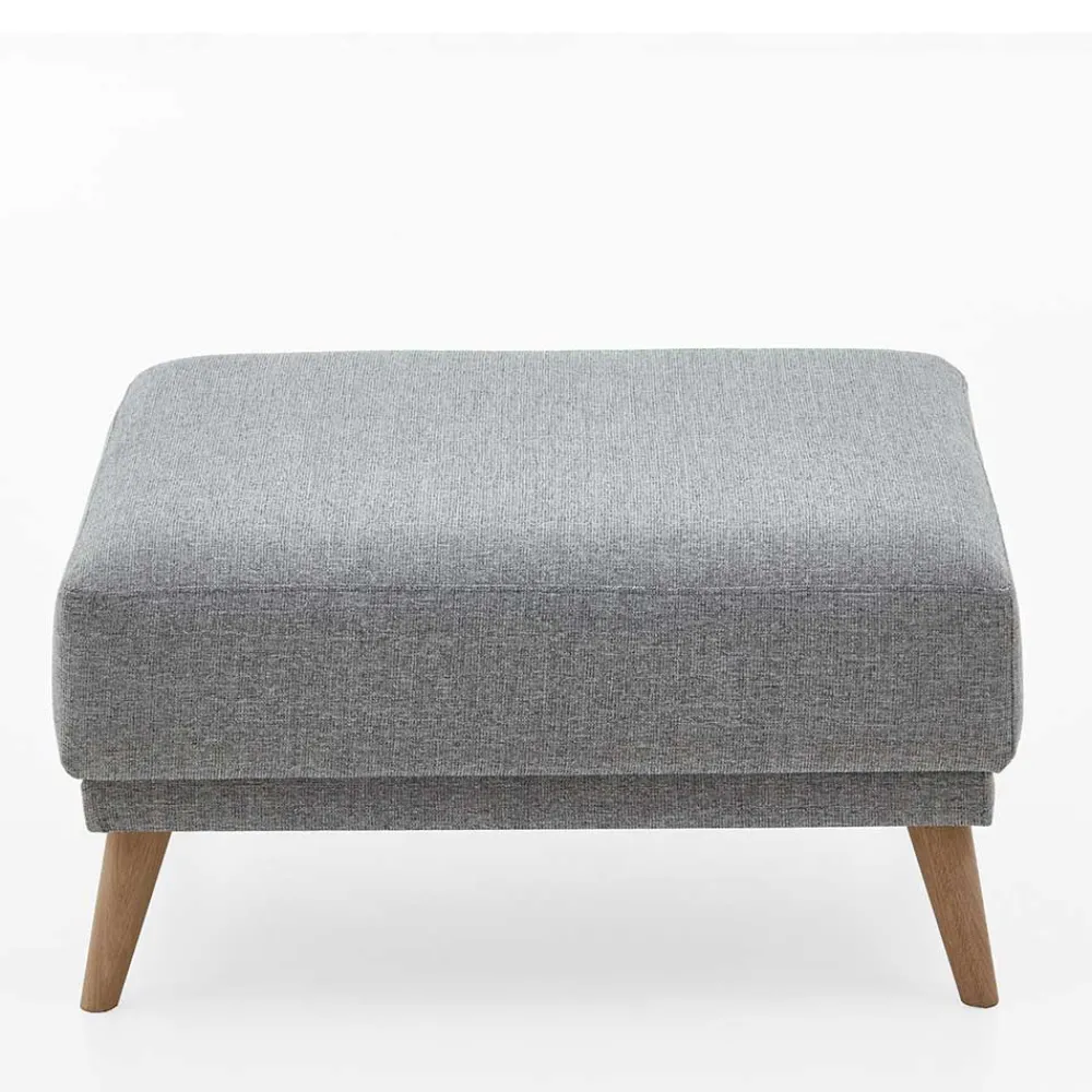 Wohnen Barhocker|Sessel & Hocker*Beistellhocker aus Strukturstoff Grau - Lyanez