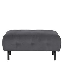 Wohnen Beistellhocker in Dunkelgrau Samtbezug - Pingdong