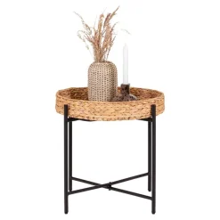 Wohnen Rattanmöbel*Beistelltisch aus Geflecht Wasserhyazinthe - Ofmany