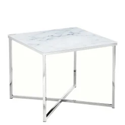 Wohnen Couchtisch|Retro Möbel*Beistelltisch aus Glas in Marmoroptik - Annike