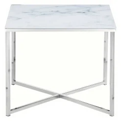 Wohnen Couchtisch|Retro Möbel*Beistelltisch aus Glas in Marmoroptik - Annike