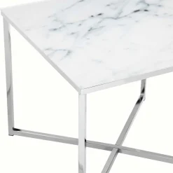 Wohnen Couchtisch|Retro Möbel*Beistelltisch aus Glas in Marmoroptik - Annike