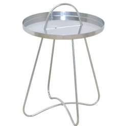 Wohnen Telefontische*Beistelltisch aus Metall in Silberfarben - Queenlo