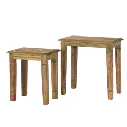 Wohnen Couchtisch|Boho Style Möbel*Beistelltisch Duo im Boho Style - Losvonos (zweiteilig)