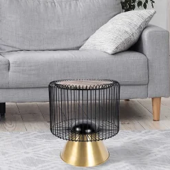 Wohnen Telefontische*Beistelltisch in Hellbraun Marmor - Charme