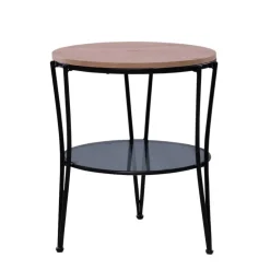 Wohnen Telefontische*Beistelltisch in Wildeiche mit Glasablage in Grau - Tanoru