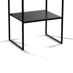 Wohnen Telefontische*Beistelltisch mit Ablage in Schwarz Marmor Optik - Eila