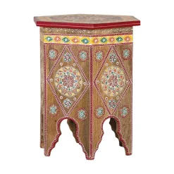 Wohnen Boho Style Möbel|Designermöbel*Beistelltisch mit farbenfrohen Mandalas und Mustern - Jambi