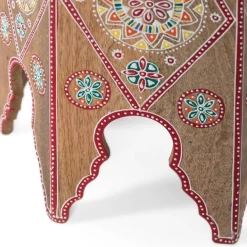 Wohnen Boho Style Möbel|Designermöbel*Beistelltisch mit farbenfrohen Mandalas und Mustern - Jambi