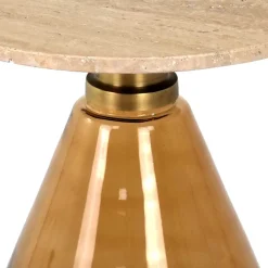 Wohnen Beistelltisch mit Marmorplatte Hellbraun - Barbarino