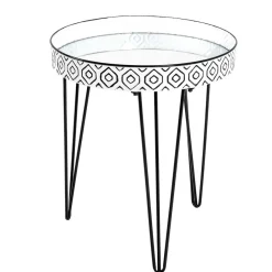Wohnen Retro Möbel*Beistelltisch mit Platte aus Spiegelglas - Elba