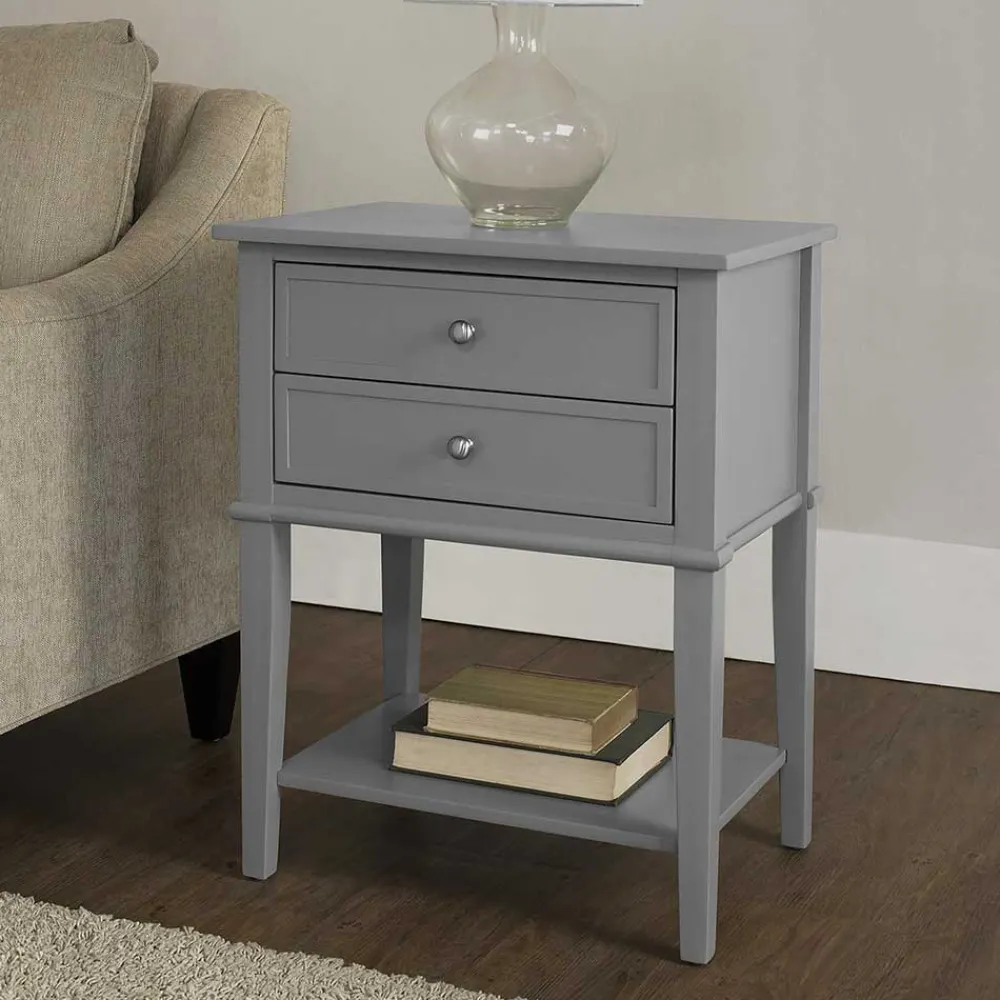 Wohnen Beistelltisch mit Schubladen in Grau - Lurya