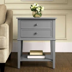 Wohnen Beistelltisch mit Schubladen in Grau - Lurya