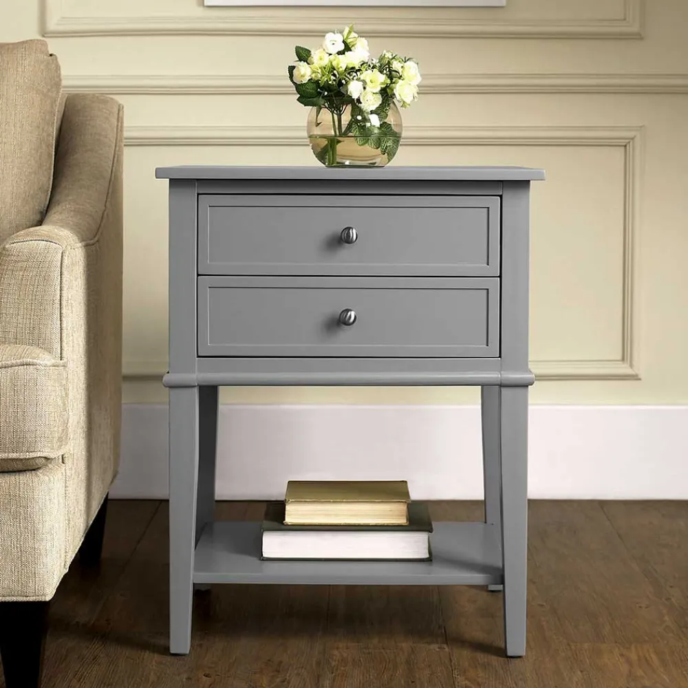 Wohnen Beistelltisch mit Schubladen in Grau - Lurya