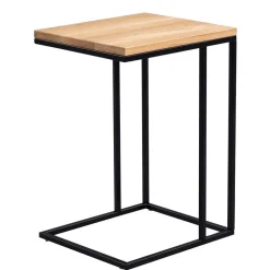 Wohnen Massivholzmöbel|Küchentische*Beistelltisch mit Wildeiche geölt Tanja & Metall Schwarz lackiert