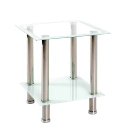Wohnen Beistelltisch mit zwei Glasplatten 40x46x40 cm - Ubinus