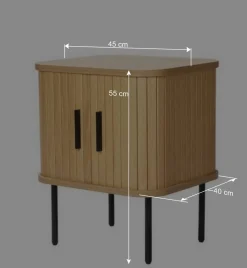 Wohnen Nachttische|Kommoden*Beistelltisch Nachtkommode mit Schiebetüren - Barnetta