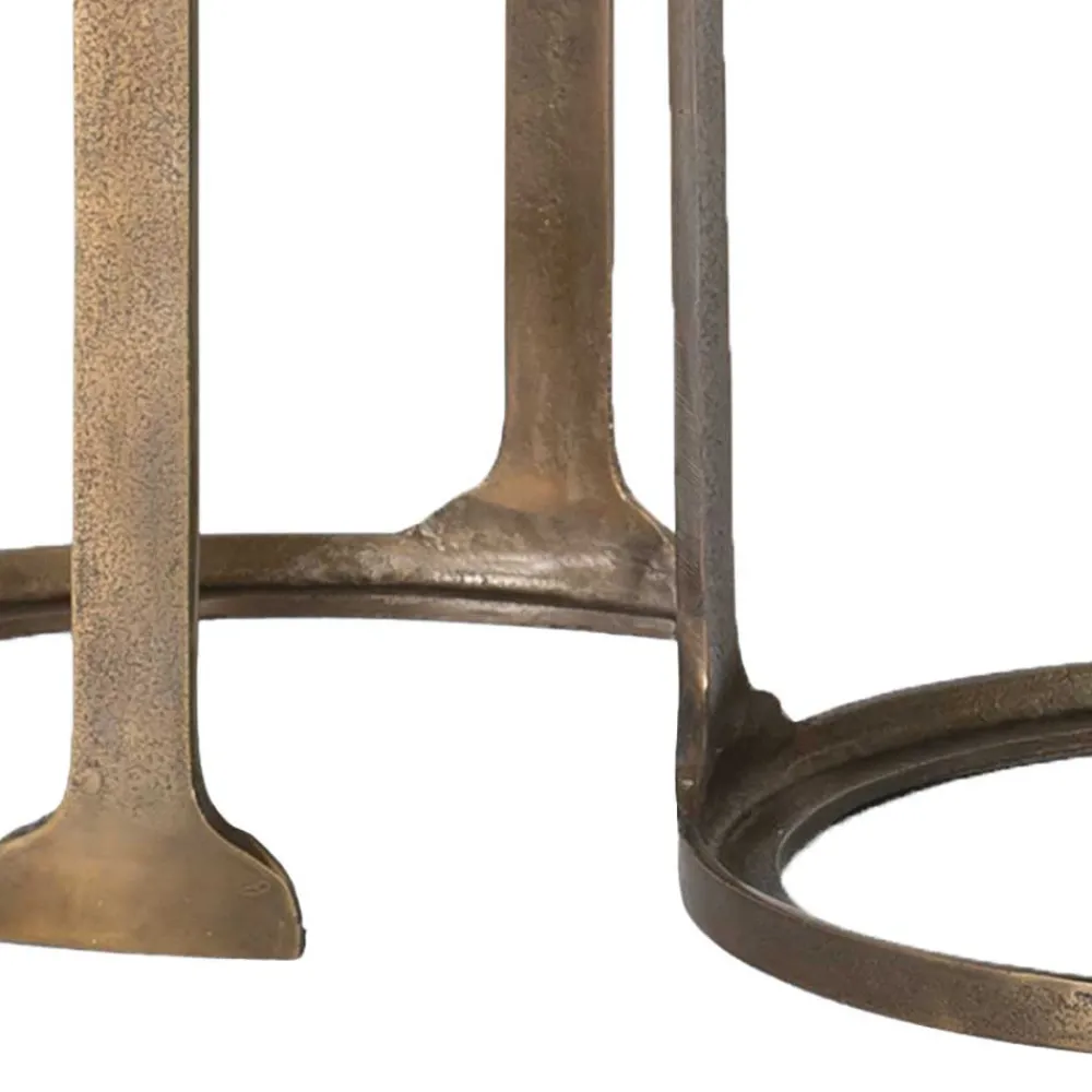 Wohnen Telefontische*Beistelltisch Trio mit Marmorplatten - Manoja (dreiteilig)