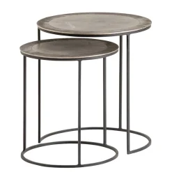 Wohnen Küchentische|Esszimmertische*Beistelltische in Nickel Antik - Robot (zweiteilig)