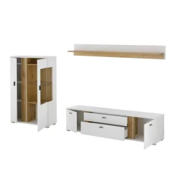 Wohnen Wohnwände|Wohnwand*Beleuchtete TV Anbauwand Möbelset - Racelyn (dreiteilig)