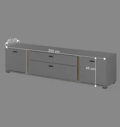 Wohnen Wohnwände|Wohnwand*Beleuchtete TV Anbauwand Möbelset - Racelyn (dreiteilig)