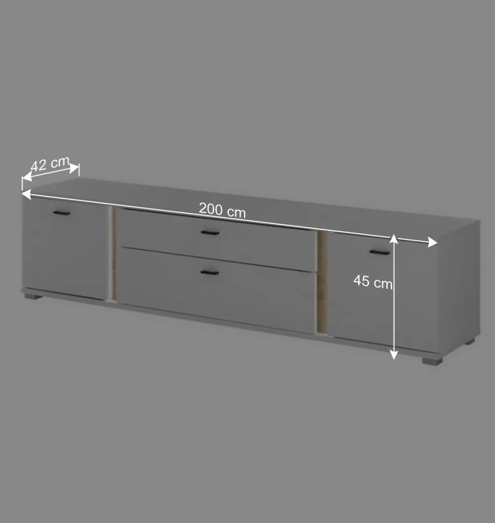 Wohnen Wohnwände|Wohnwand*Beleuchtete TV Anbauwand Möbelset - Racelyn (dreiteilig)