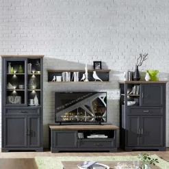 Wohnen Beleuchtete TV Wohnwand Landhaus - Thumbs (vierteilig)