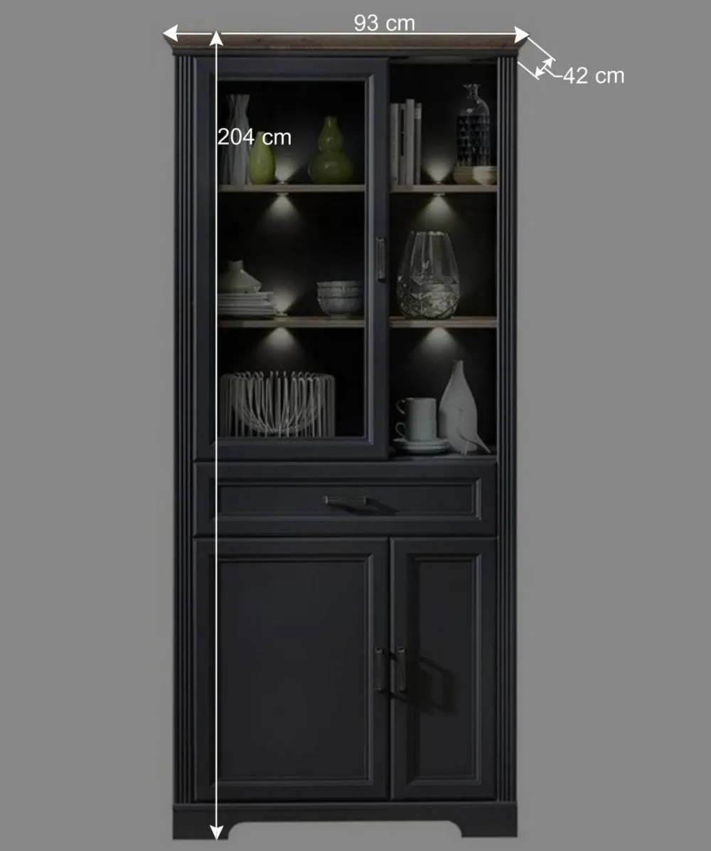 Wohnen Beleuchtete TV Wohnwand Landhaus - Thumbs (vierteilig)