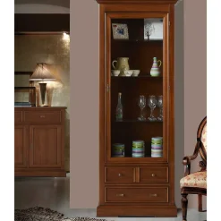 Wohnen Wohnzimmerschränke|Vitrinen*Beleuchtete Vitrine in Walnuss Braun - Istefanio