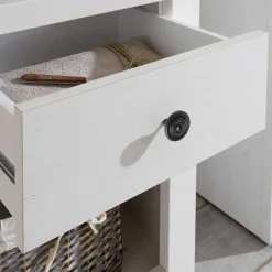 Wohnen Wohnzimmerschränke|Wohnwände*Beleuchtete Wohnwand Chelles im weißem Landhausstil (vierteilig)