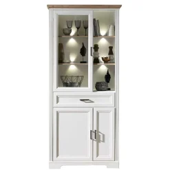 Wohnen Wohnwände|Wohnwand*Beleuchtetes Landhaus Wohnmöbel Set - Sinolita (zweiteilig)