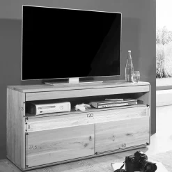 Wohnen Beleuchtetes TV Element aus massiver Wildeiche - Acmida