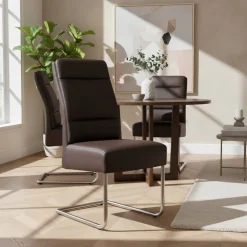 Wohnen Bequemer Polsterstuhl in Braun - Rick (2er Set)