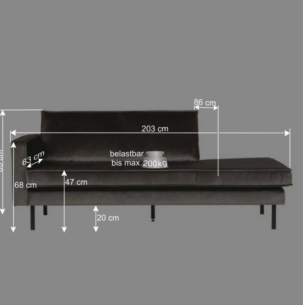 Wohnen Bequemes Daybed mit Samt Nustra in Gelb