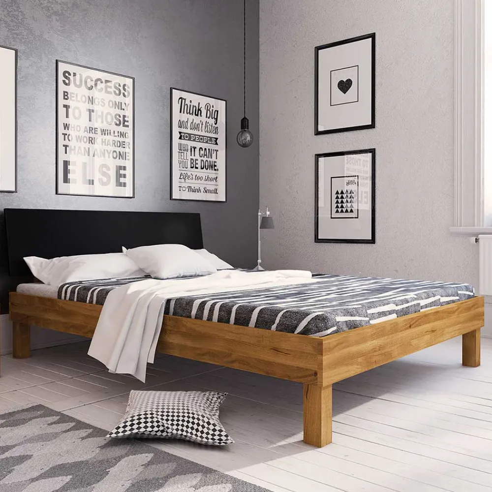 Wohnen Überlanges Holzbett 210cm aus Wildeiche - Olbysca