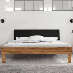Wohnen Überlanges Holzbett 210cm aus Wildeiche - Olbysca