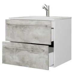 Wohnen Betonoptik Badezimmermöbel Set - Salvadore (vierteilig)