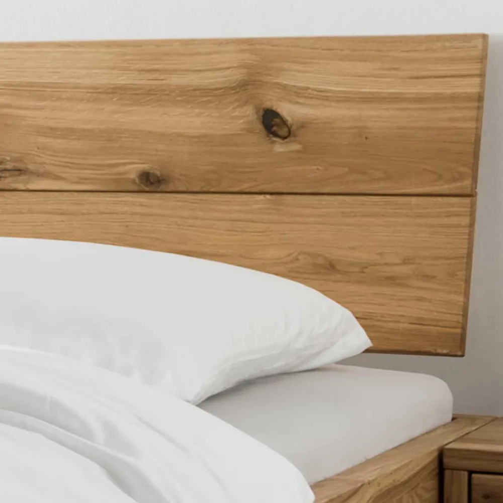 Wohnen Bett & Nachtkommoden aus Wildeiche - Aryvano (dreiteilig)
