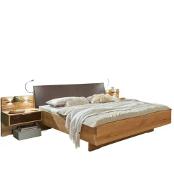 Wohnen Braune Möbel|Betten*Bett & Nachtkommoden Kombi - Silberto (dreiteilig)