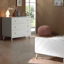 Wohnen Jugendzimmer Komplett*Bett & Nachtkonsole & Kommode - Zimventa I (dreiteilig)