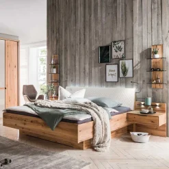Wohnen Bett Anlage aus Kernbuche - Krofun (dreiteilig)
