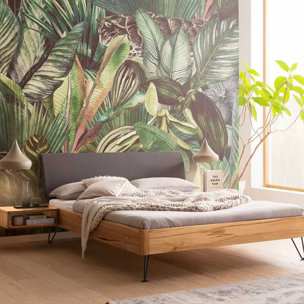 Wohnen Bett aus Massivholz Wildbuche geölt - Francais